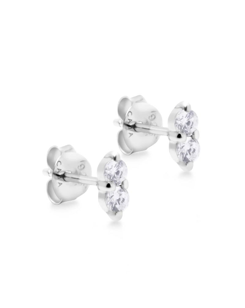 Nova White Zircon Studs - Silver