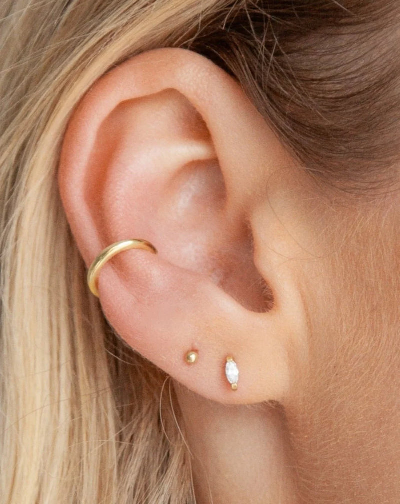 Thea White Zircon Studs - Gold