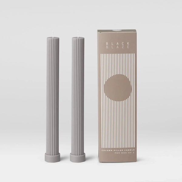 Column Pillar Candle (2 Pack) - Grey