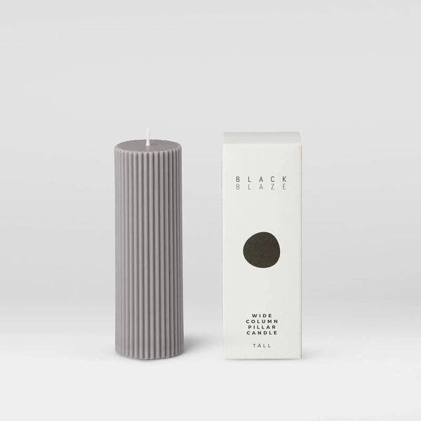 Wide Column Pillar Candle - Grey