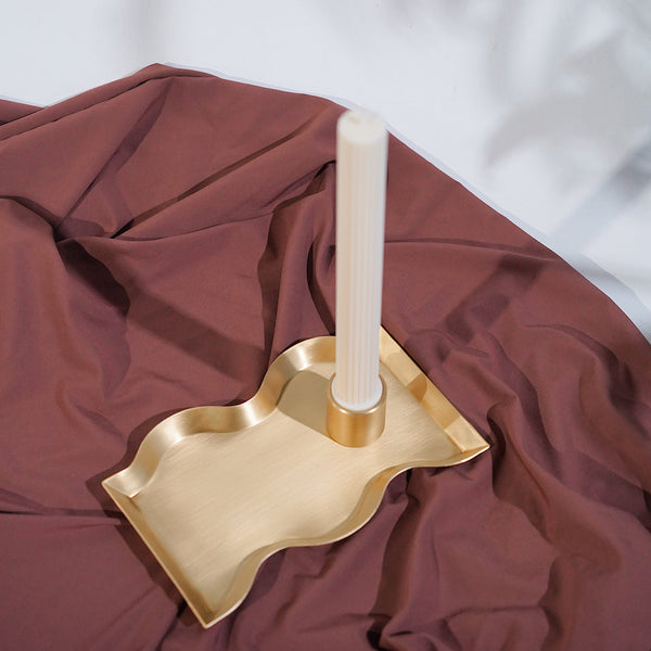 Wave Brass Candle Tray