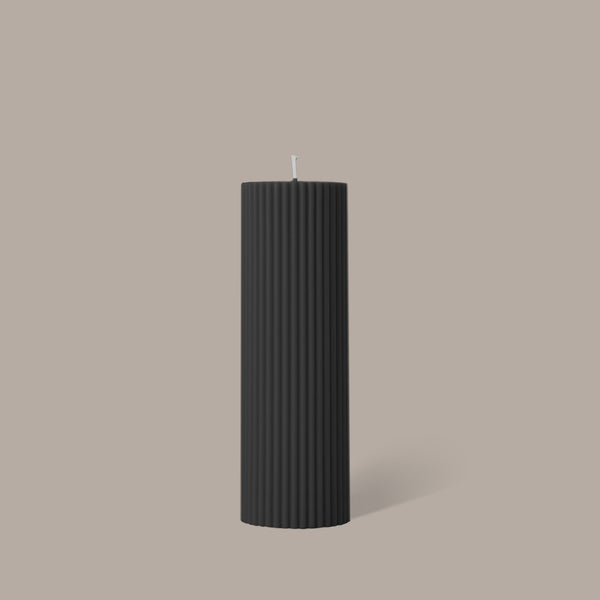Wide Column Pillar Candle - Black